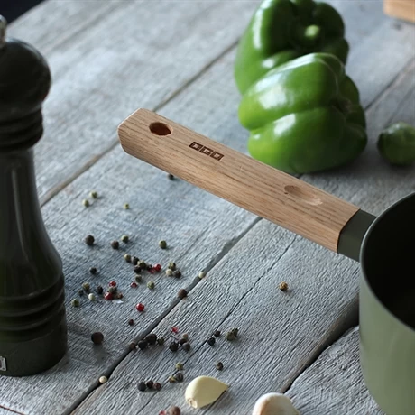 Casserole Ector Induction Aluminium RevĂȘtu Manche En Bois 16 Cm Vert â Image 2