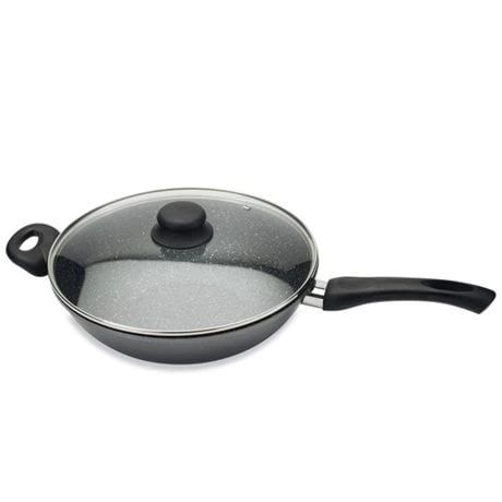 Wok Et Couvercle Revêtement Dur Comme La Pierre 28 Cm