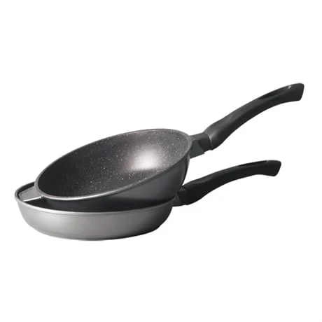 Lot 1 Poêle + 1 Sauteuse Avec Couvercle Et Revêtement Dur Comme La Pierre 28 Cm – Image 2