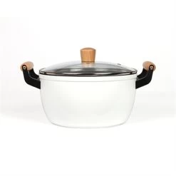 LIVOO Faitout Wood Line Blanc 24 Cm