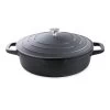 Cocotte Légère Basse Ronde En Fonte D'aluminium 28 Cm 4,1 L Coloris Noir