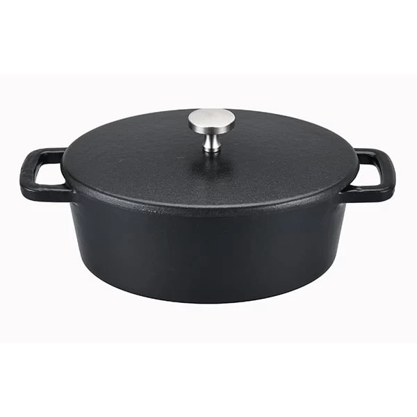 Mini Cocotte En Fonte émaillé Ovale Black Design 12,5 Cm Noir Mat