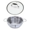 Lot Panier Vapeur Multidiamètre Et Couvercle En Verre Excell'Inox 24 Cm