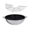 Lot Wok Inox Revêtu Et Grille Casteline 28 Cm