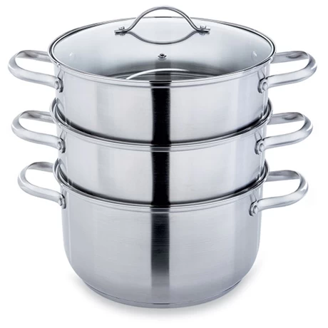 Cuiseur Vapeur Inox 26 Cm 2 Paniers