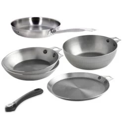 De Buyer Batterie 5 Pièces Avec Manche Amovible Mineral B