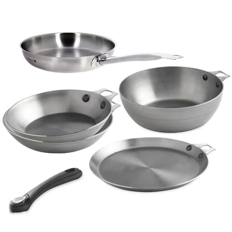 De Buyer Batterie 5 Pièces Avec Manche Amovible Mineral B