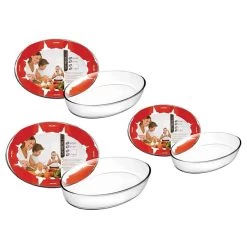 Ibili Set De 3 Plats En Verre Kristall Ovales 26, 30 Et 35cm