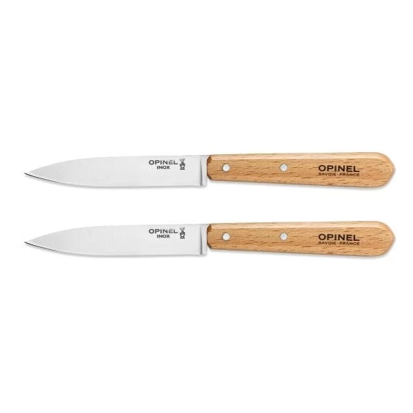 Opinel Lot 2 Couteaux Office N°112 Lame Lisse Inox 10 Cm Naturel