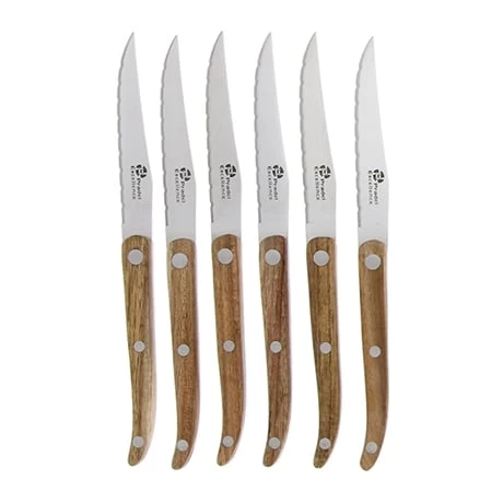 6 Couteaux à Steak Antik En Bois D’acacia Et Coffret Bois – Image 2
