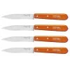 Opinel Set 4 Couteaux Office Lames Lisses Inox 10 Cm Coloris Mandarine