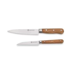 Set Couteau D'office Et Couteau De Chef En Bois D'olivier Et Lame Inox