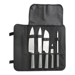 Sacoche 4 Couteaux De Cuisine Et Fusil à Aiguiser Pradel