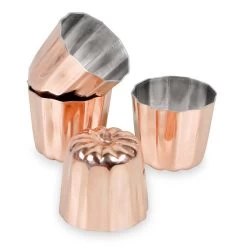 Patisse 4 Moules Cannelés à Canelés Bordelais 3,5 Cm Cuivre