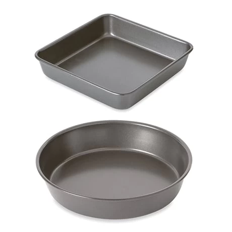 Lot 2 Moules à Manqué Rond Et Carré Acier Revêtement Antiadhérent 23 Cm – Image 2