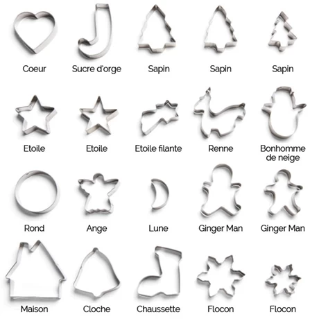 Set De 20 Emporte-pièces De Noël En Inox