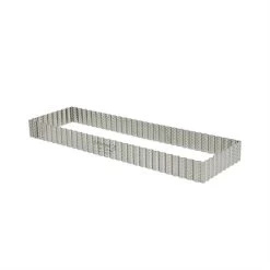 De Buyer Cercle à Tarte Perforé Cannelé Rectangle Acier Inoxydable 35 Cm