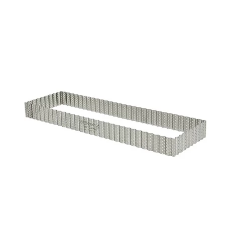 De Buyer Cercle à Tarte Perforé Cannelé Rectangle Acier Inoxydable 35 Cm