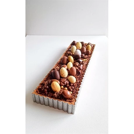 De Buyer Cercle à Tarte Perforé Cannelé Rectangle Acier Inoxydable 35 Cm – Image 2