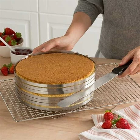 Set Couteau à Génoise Spatule à Glaçage Et Cercle à Trancher Extensible Inox – Image 2