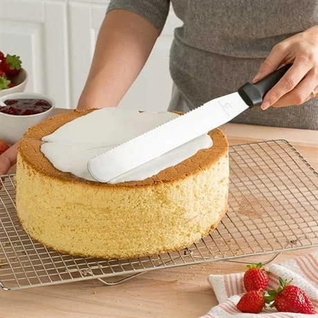 Set Couteau à Génoise Spatule à Glaçage Et Cercle à Trancher Extensible Inox – Image 3