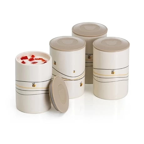 Lot De 4 Pots Pour Yaourtière Fromagère
