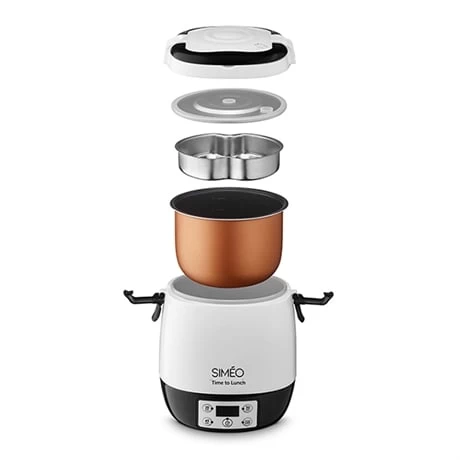 Lunch Box électrique Programmable 1,5 L 300 W Blanc Et Noir – Image 2