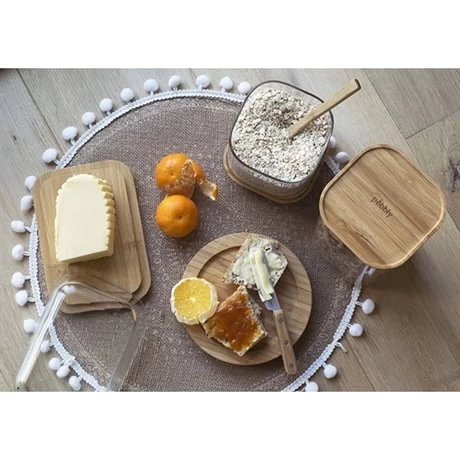 Beurrier Verre Bambou Avec Couteau – Image 2